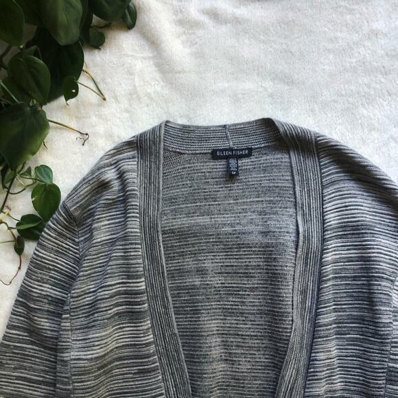 Eileen Fisher Notch Collar Open-Front Cardigan - Picture 4 of 6